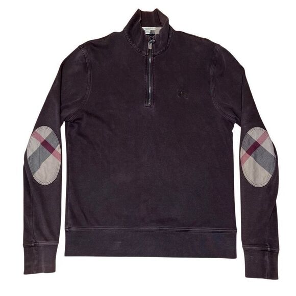 Y2K Burberry Brown 1/2 Zip Mens Medium - Picture 1 of 10